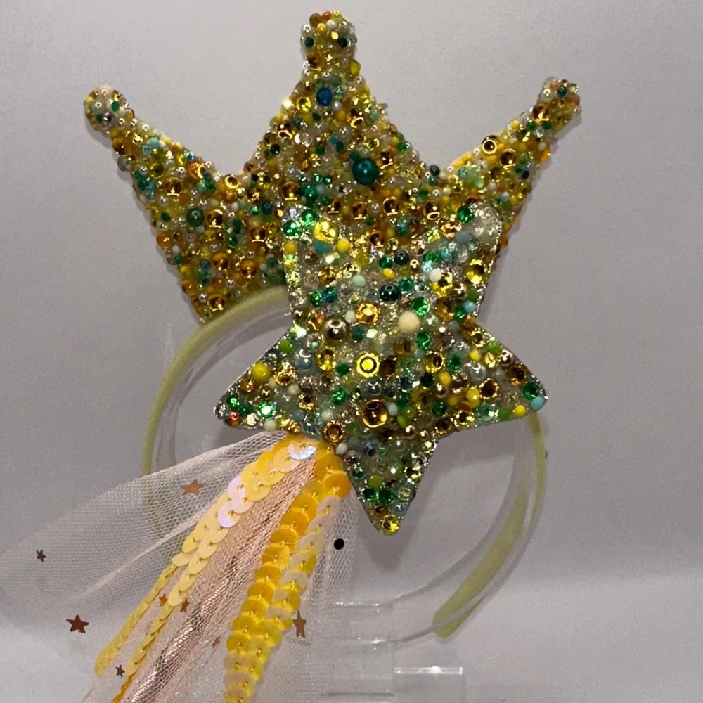Princess Tiana Inspired Rhinestone Tiara Wand and Headband